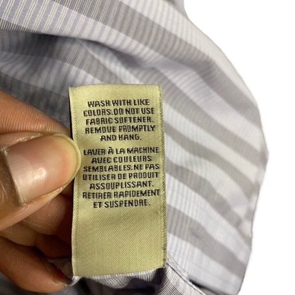 Denver Hayes Men's Lavender Striped Button-Down Slim-Fit Shirt - Picture 7 of 8